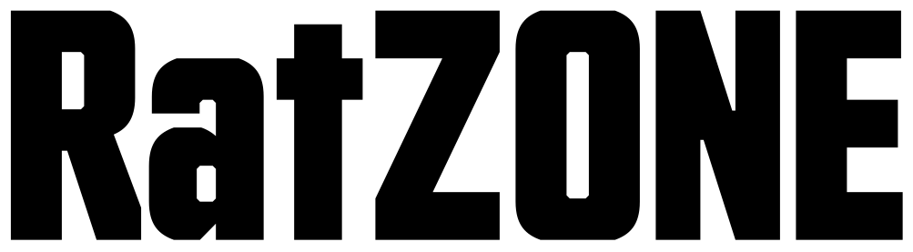 the words ratzone in army style typography
